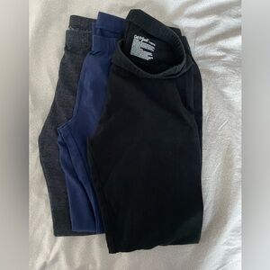 Cat & Jack girls leggings L10/12. 3 pair (black/blue/denim). Washed/never worn.
